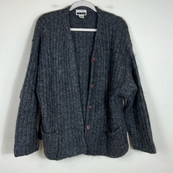 Vintage Express Knit Chunky Cardigan Sweater mohair womens  Size Medium - Picture 1 of 7